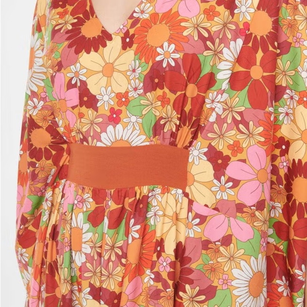 Unique Vintage Floral Jumpsuit in Pink and Orange - Picture 3 of 11